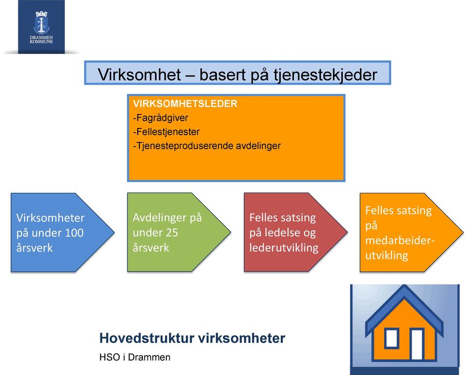 årsverk Avdelinger på under 25 årsverk Felles satsing på ledelse og