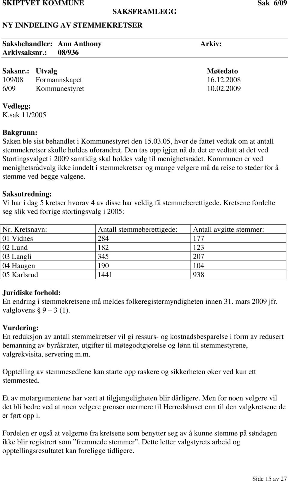 Den tas opp igjen nå da det er vedtatt at det ved Stortingsvalget i 2009 samtidig skal holdes valg til menighetsrådet.