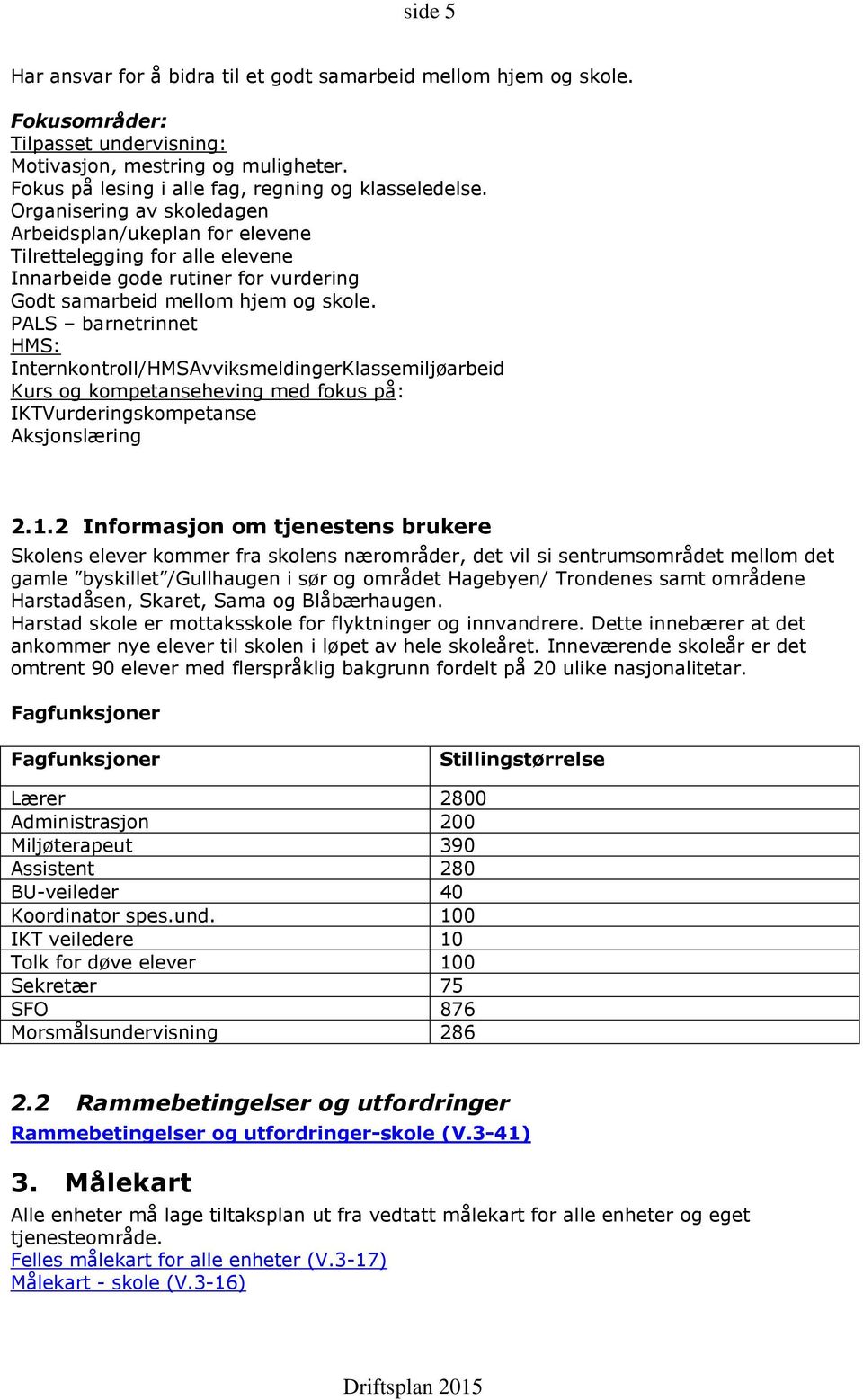 Organisering av skoledagen Arbeidsplan/ukeplan for elevene Tilrettelegging for alle elevene Innarbeide gode rutiner for vurdering Godt samarbeid mellom hjem og skole.