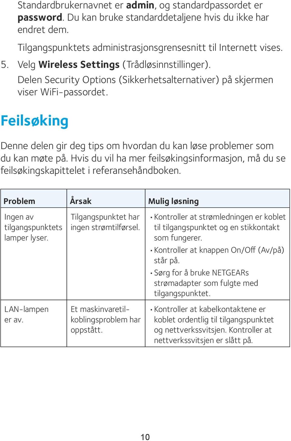 Feilsøking Denne delen gir deg tips om hvordan du kan løse problemer som du kan møte på. Hvis du vil ha mer feilsøkingsinformasjon, må du se feilsøkingskapittelet i referansehåndboken.