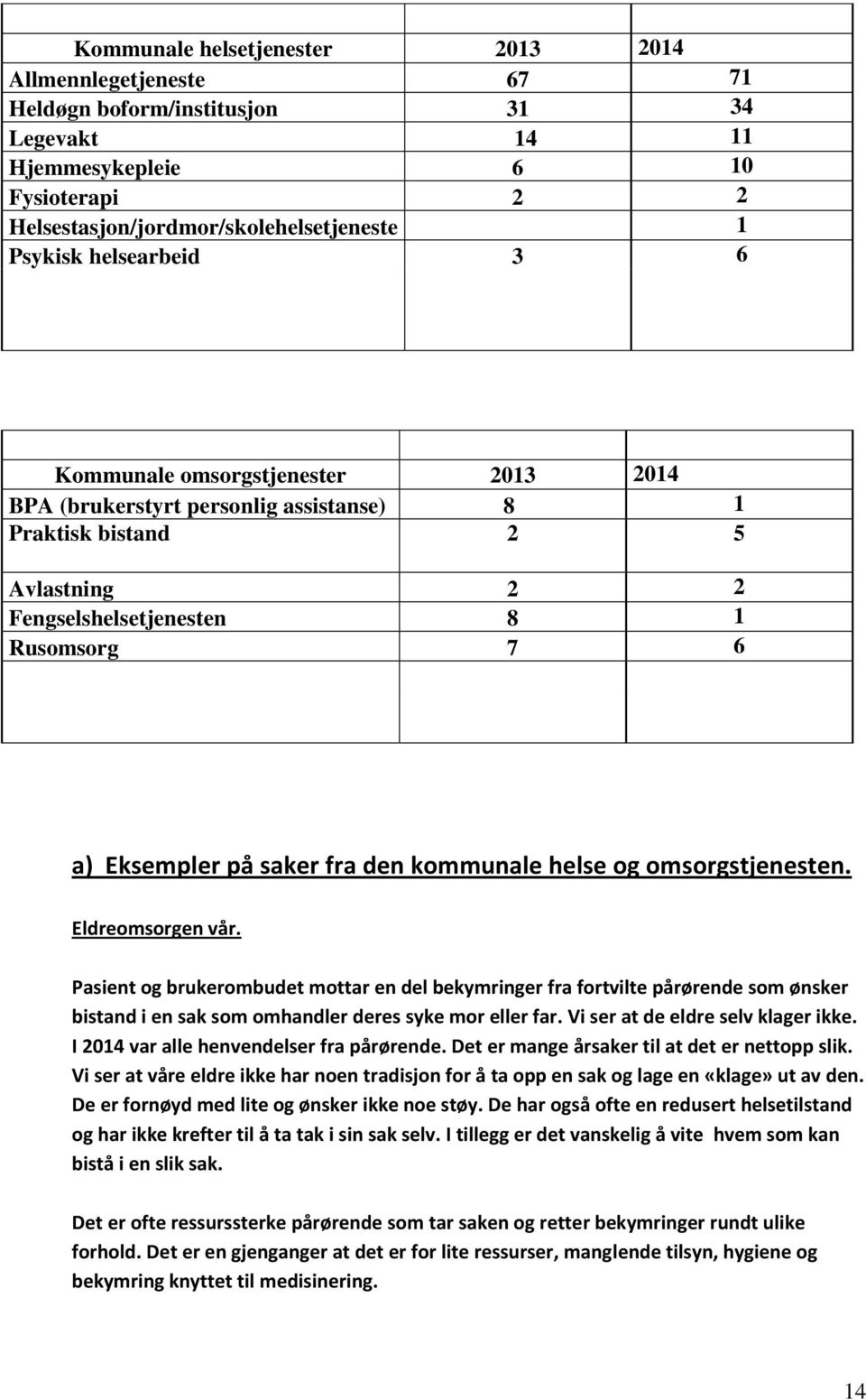 den kommunale helse og omsorgstjenesten. Eldreomsorgen vår.