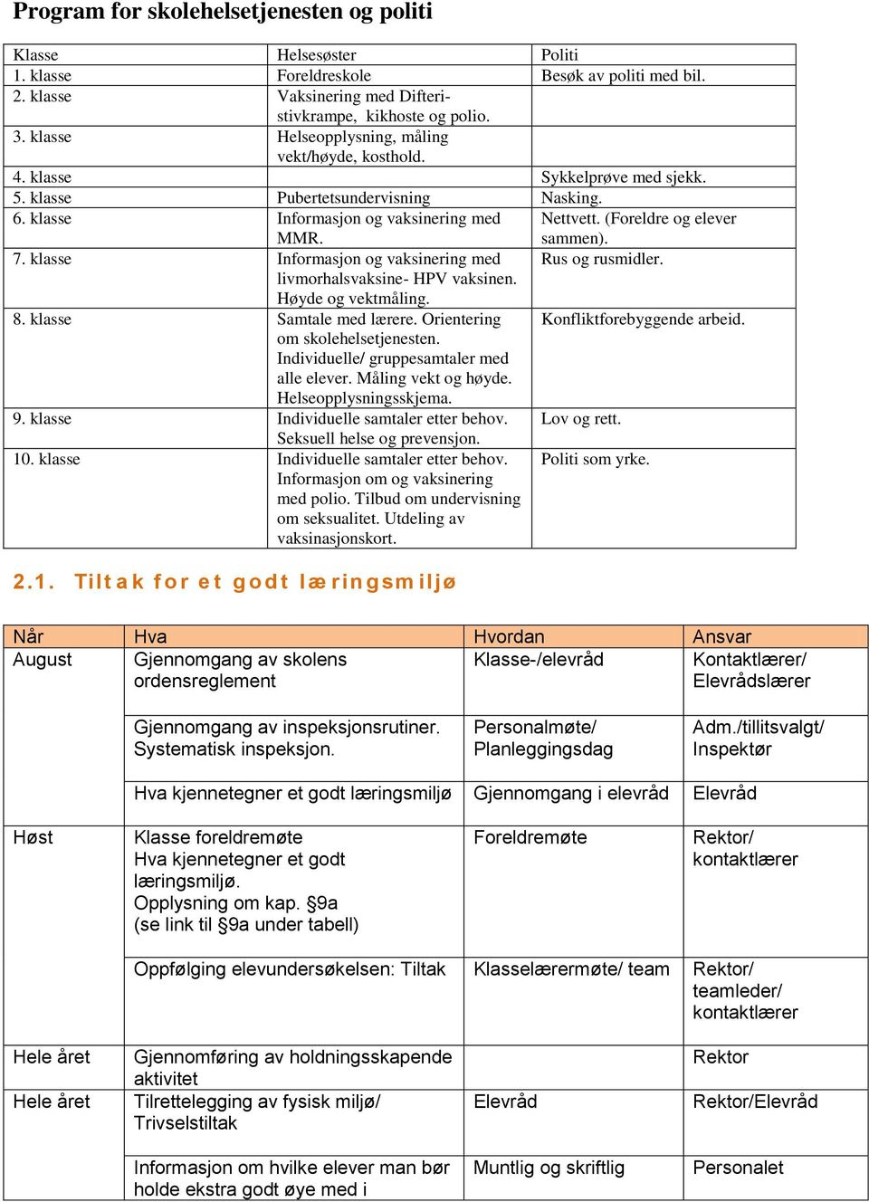 (Foreldre og elever MMR. 7. klasse Informasjon og vaksinering med livmorhalsvaksine- HPV vaksinen. Høyde og vektmåling. 8. klasse Samtale med lærere. Orientering om skolehelsetjenesten.