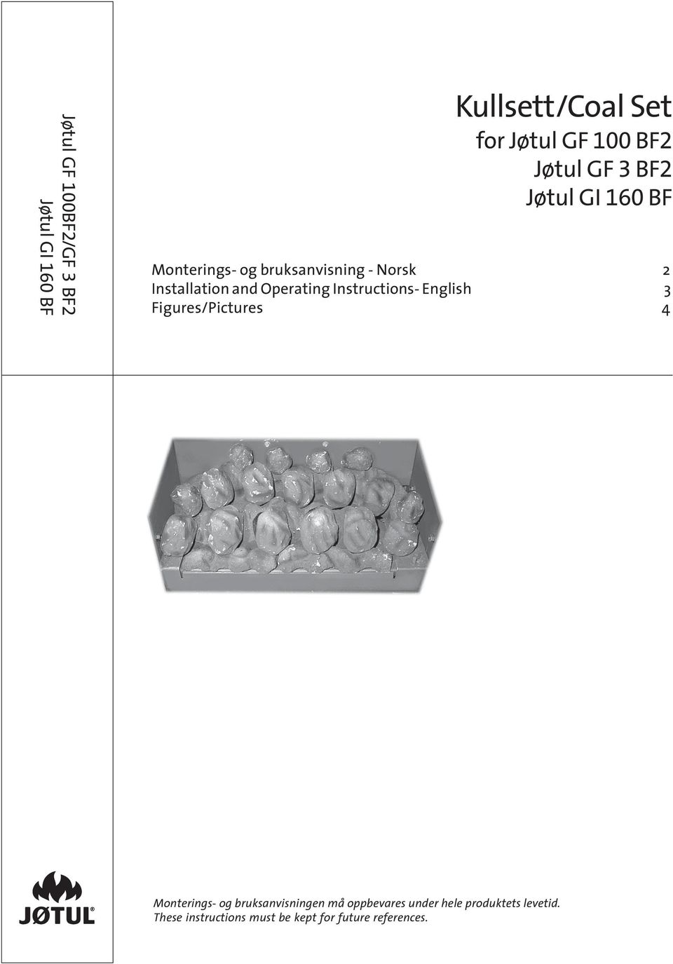 Operating Instructions- English 3 Figures/Pictures 4 Monterings- og bruksanvisningen må