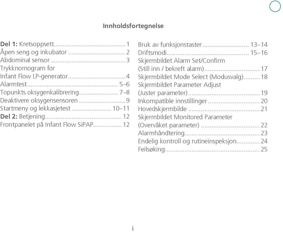 .. 15 16 Skjermbildet Alarm Set/Confirm (Still inn / bekreft alarm)...17 Skjermbildet Mode Select (Modusvalg)...18 Skjermbildet Parameter Adjust (Juster parameter).