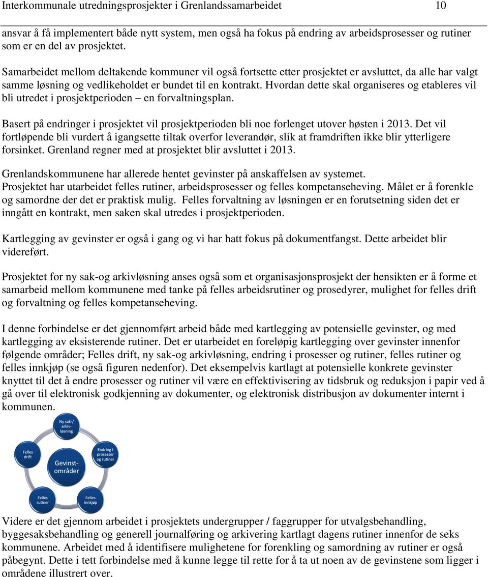 Hvordan dette skal organiseres og etableres vil bli utredet i prosjektperioden en forvaltningsplan. Basert på endringer i prosjektet vil prosjektperioden bli noe forlenget utover høsten i 2013.