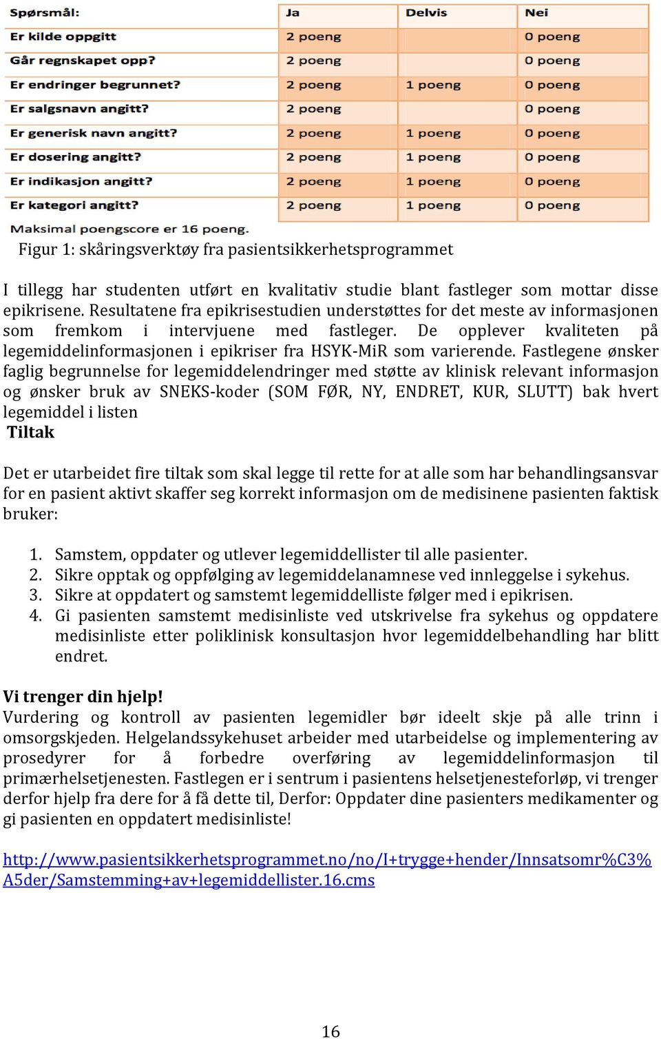 De opplever kvaliteten på legemiddelinformasjonen i epikriser fra HSYK-MiR som varierende.