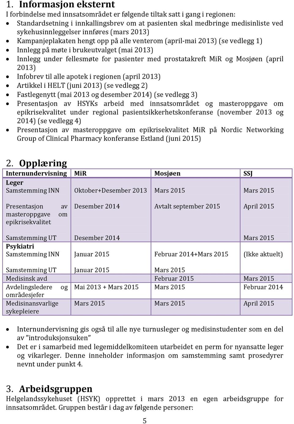 med prostatakreft MiR og Mosjøen (april 2013) Infobrev til alle apotek i regionen (april 2013) Artikkel i HELT (juni 2013) (se vedlegg 2) Fastlegenytt (mai 2013 og desember 2014) (se vedlegg 3)