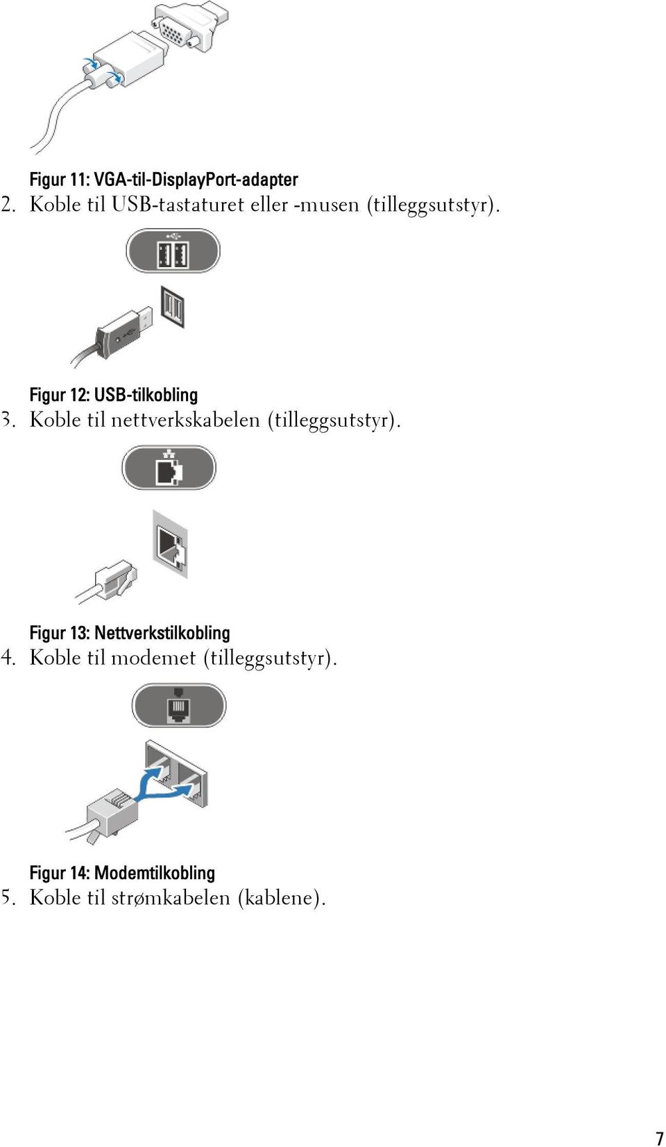 Figur 12: USB-tilkobling 3. Koble til nettverkskabelen (tilleggsutstyr).