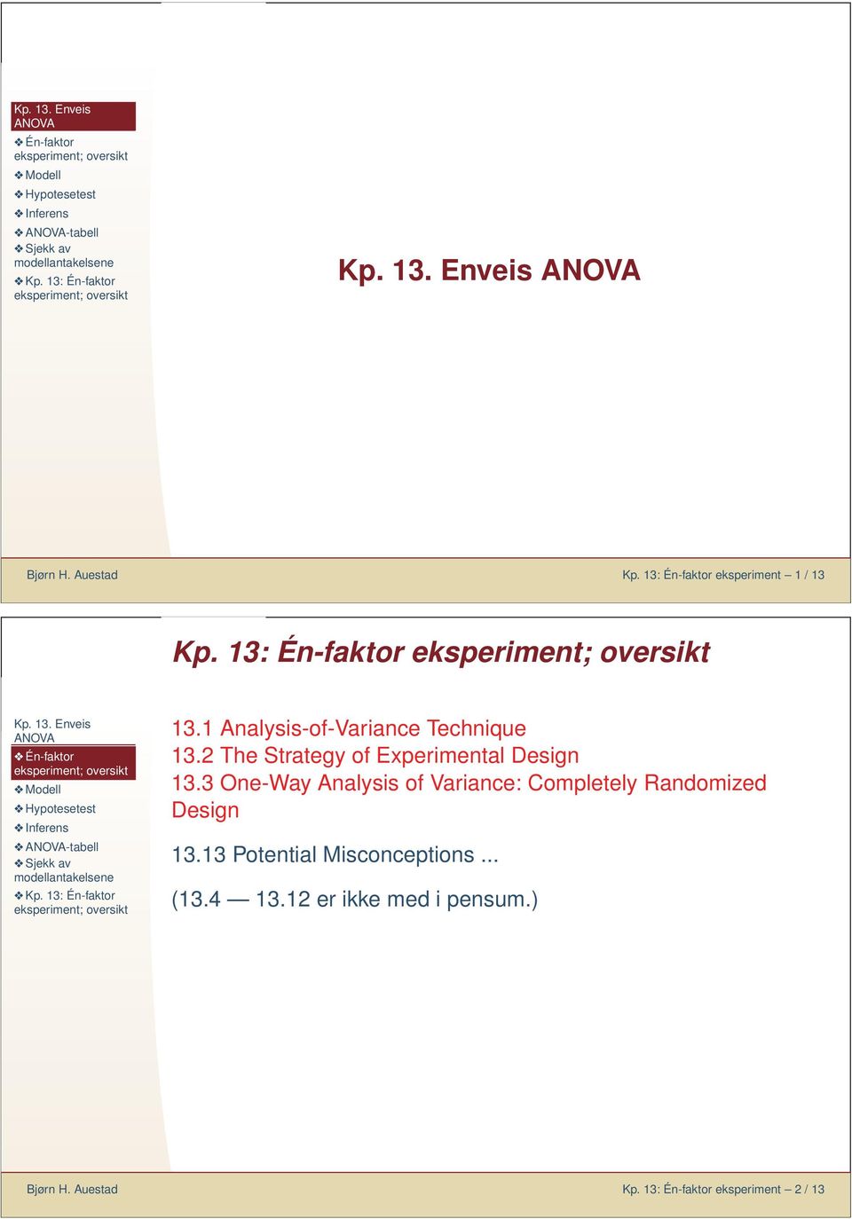 2 The Strategy of Experimental Design 13.