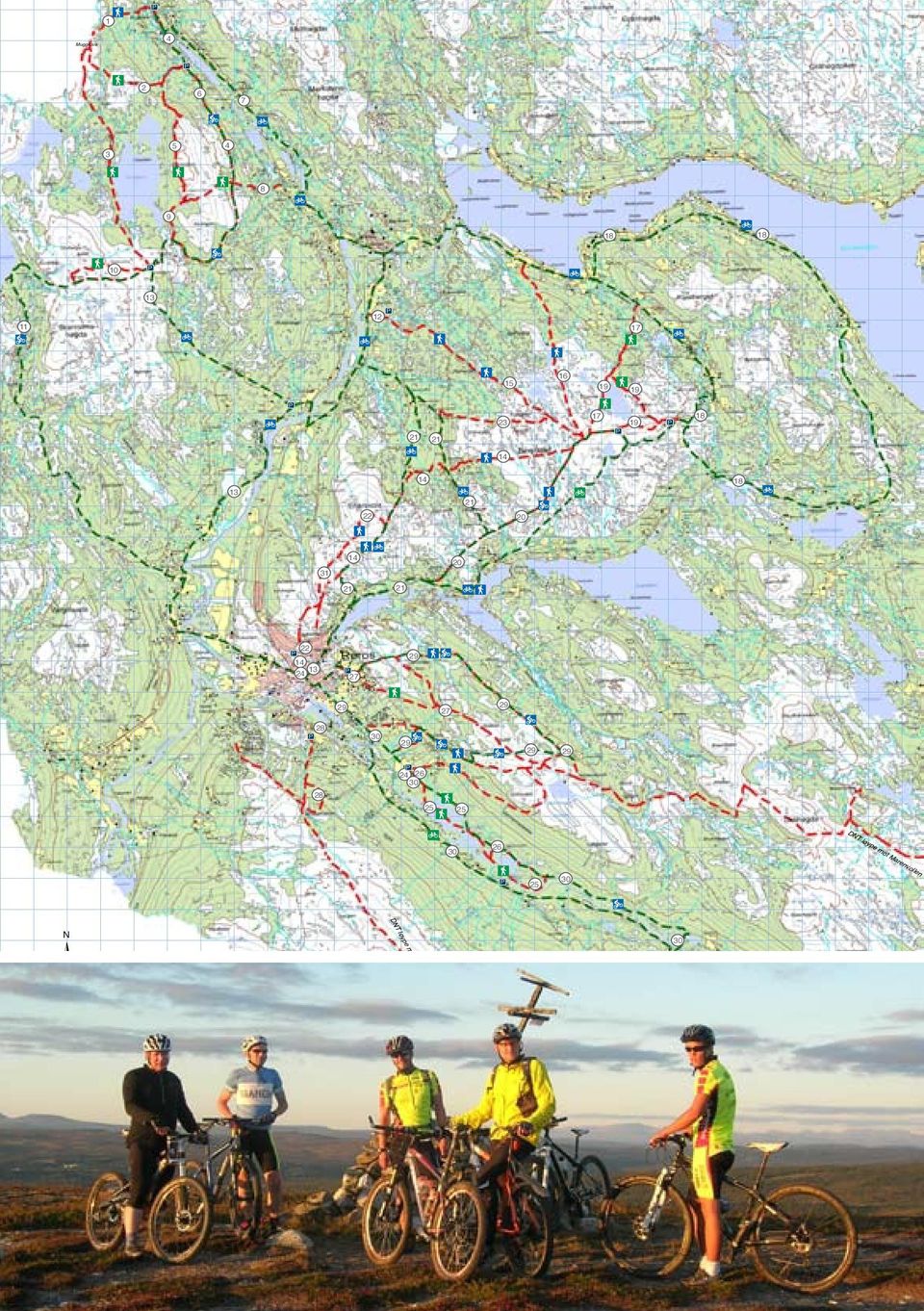 løype mot Narbuvoll N 30 800 m 1600 m Kart i mobilen: Kommunekart.