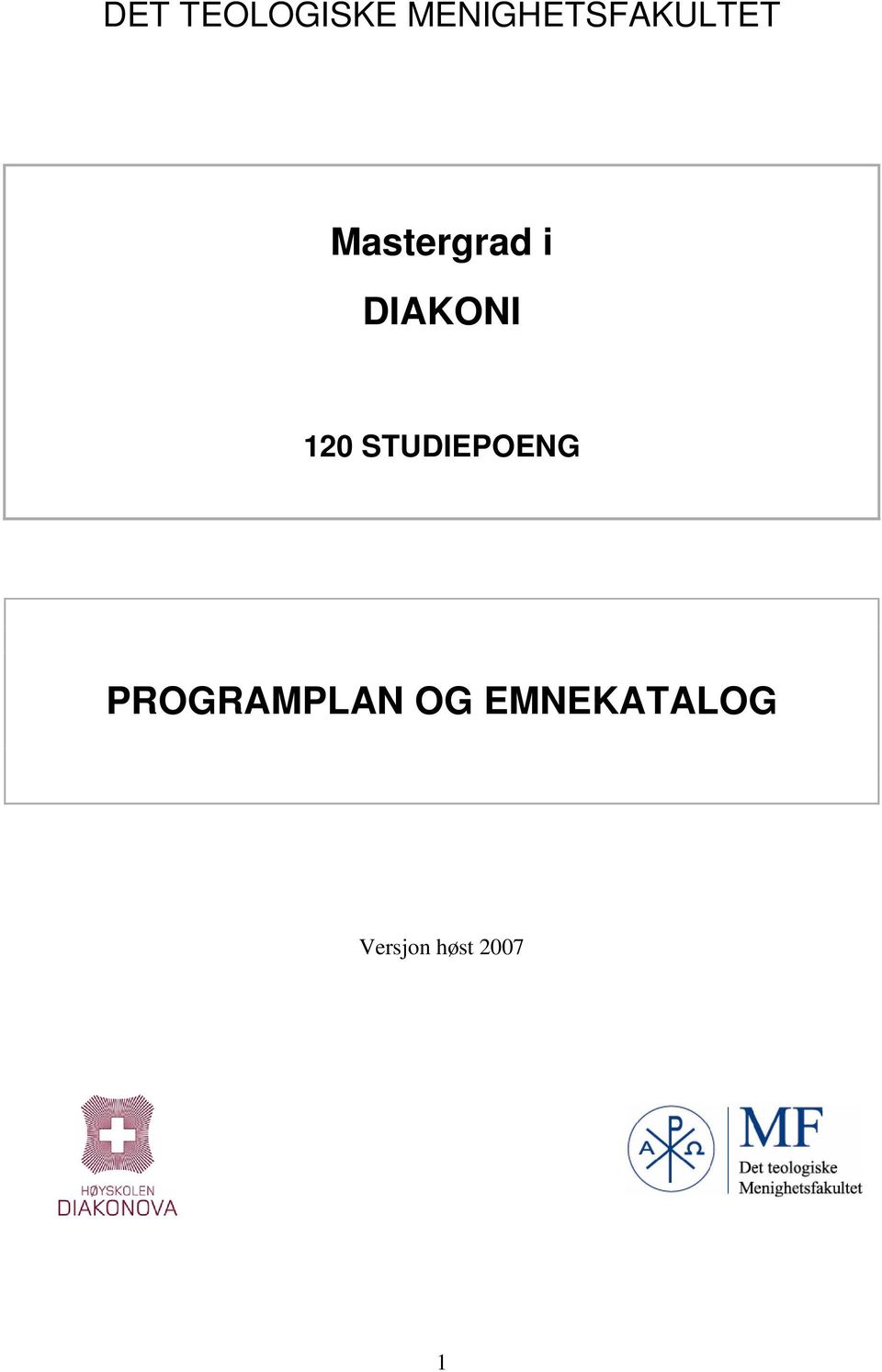 DIAKONI 120 STUDIEPOENG