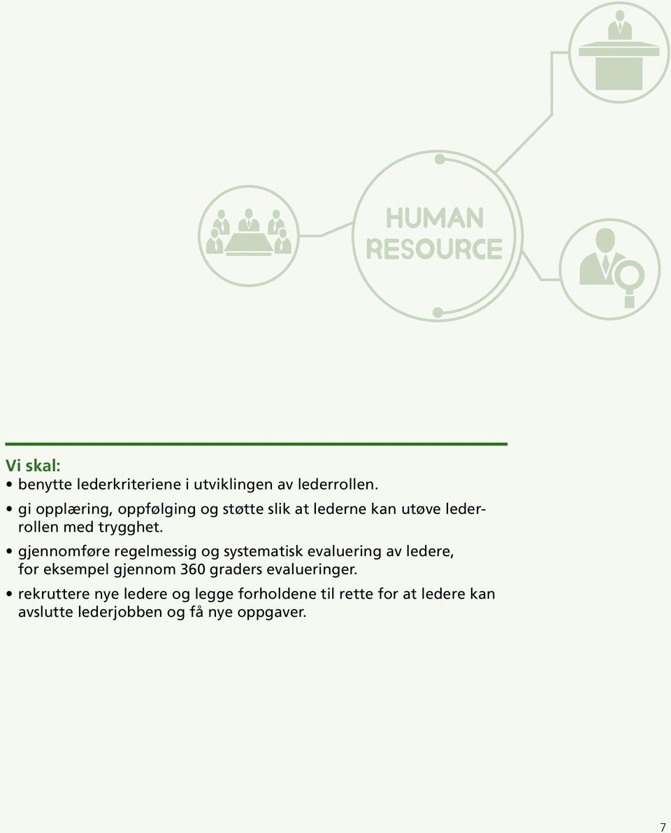 gjennomføre regelmessig og systematisk evaluering av ledere, for eksempel gjennom 360