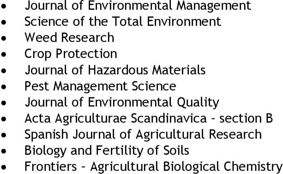 Environmental Quality Acta Agriculturae Scandinavica section B Spanish Journal of