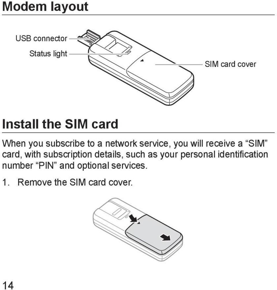 SIM card, with subscription details, such as your personal