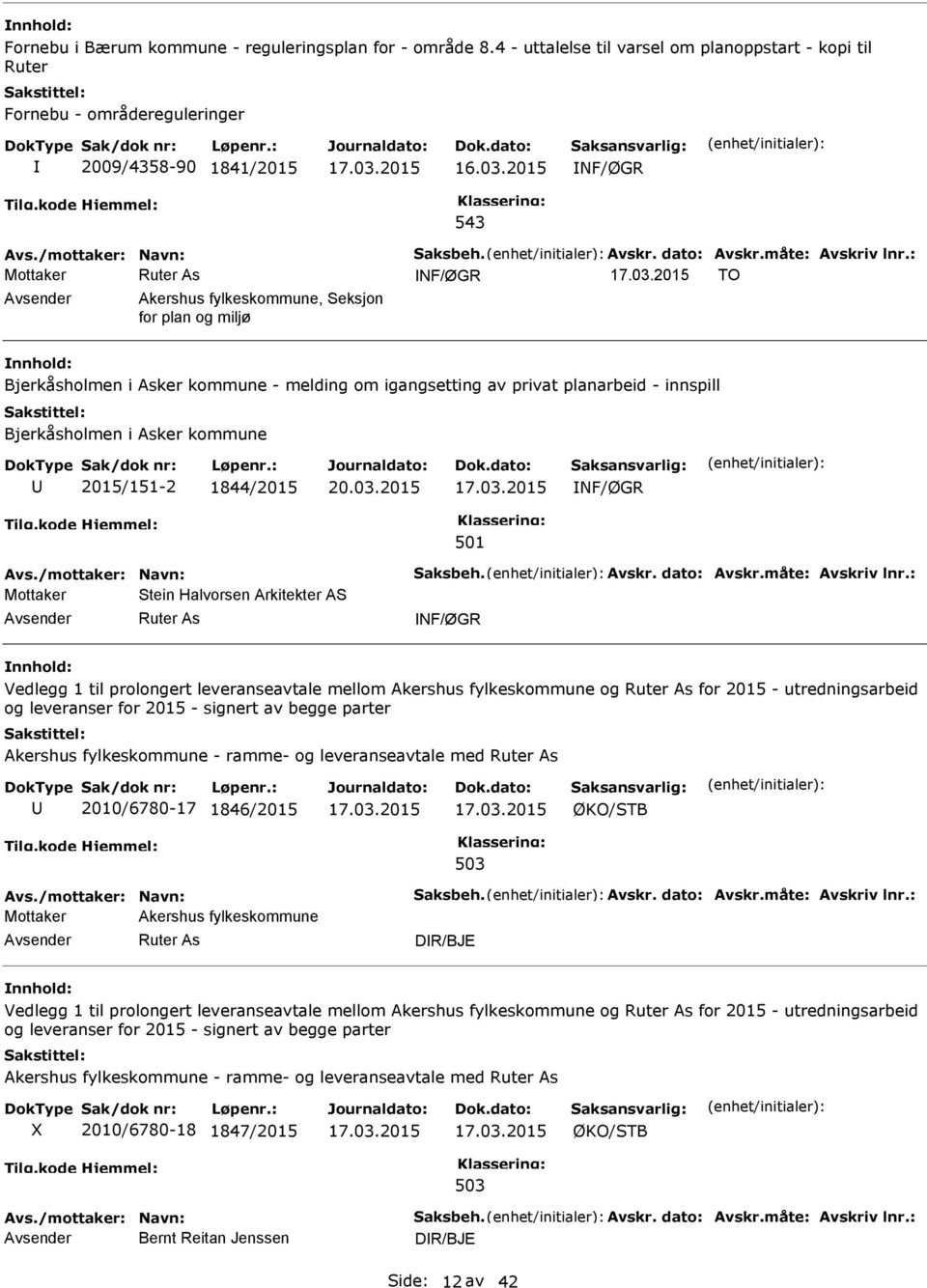 : NF/ØGR TO Akershus fylkeskommune, Seksjon for plan og miljø Bjerkåsholmen i Asker kommune - melding om igangsetting av privat planarbeid - innspill Bjerkåsholmen i Asker kommune 2015/151-2