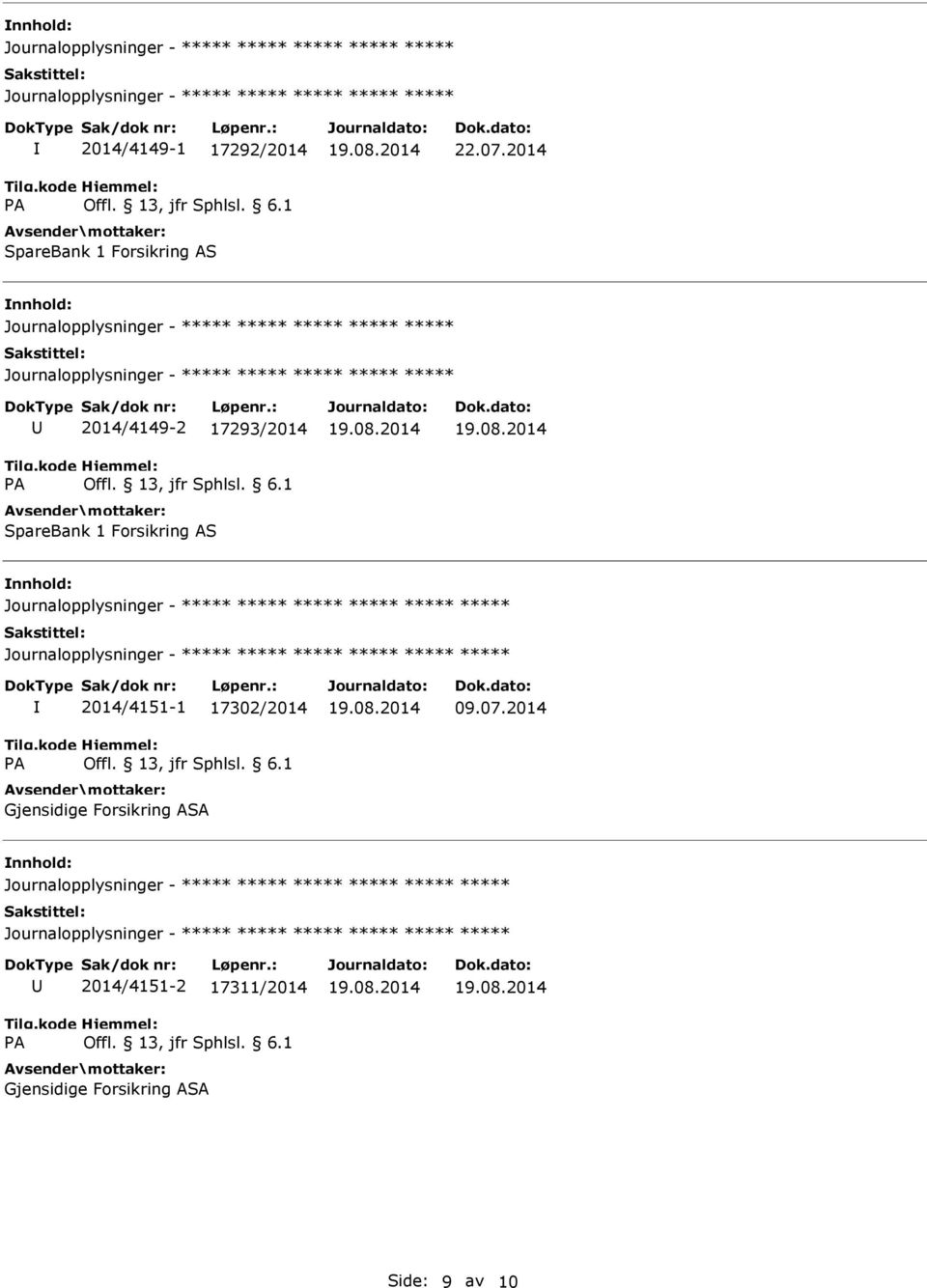 2014/4151-1 17302/2014 Gjensidige Forsikring ASA 09.07.