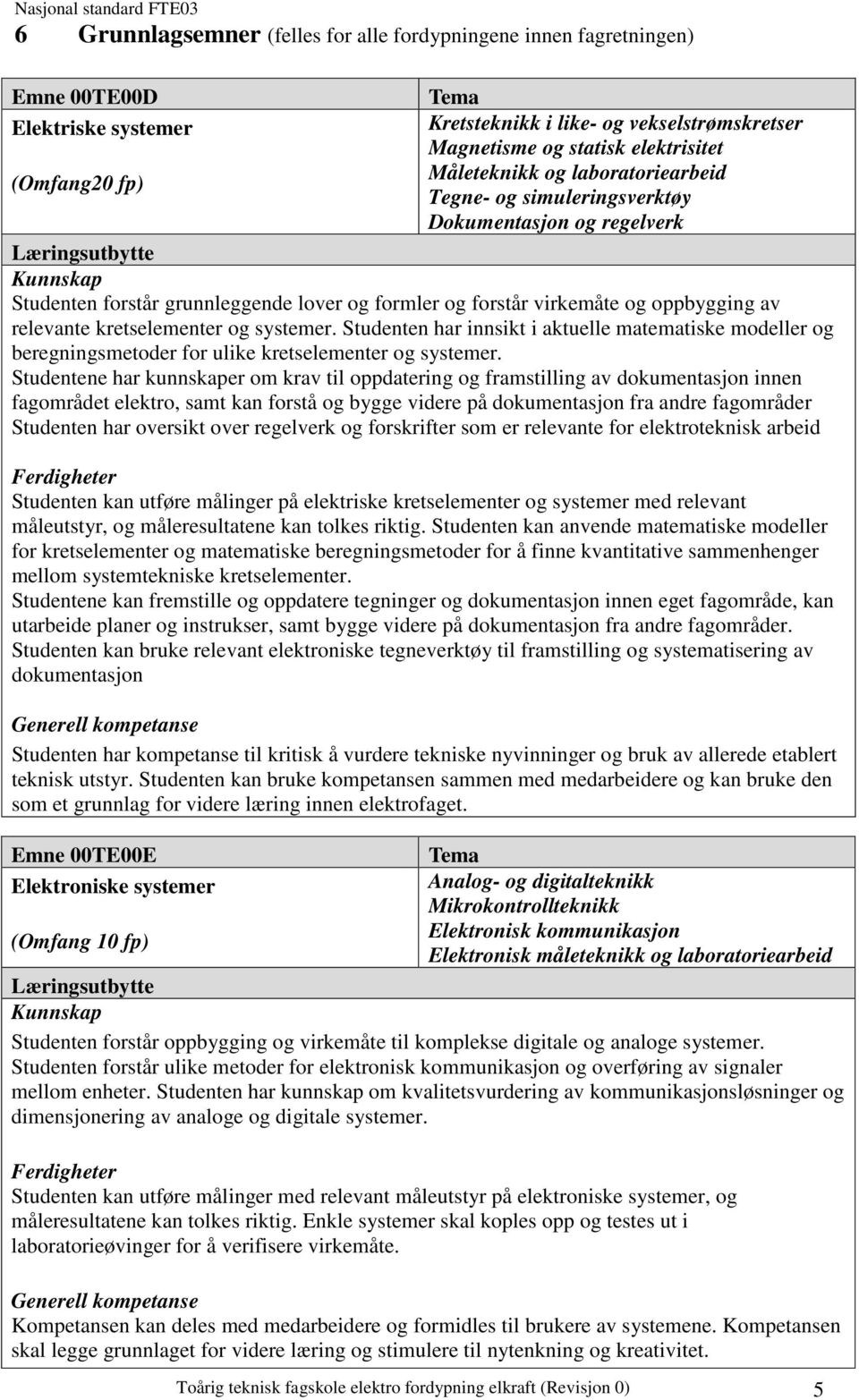 kretselementer og systemer. Studenten har innsikt i aktuelle matematiske modeller og beregningsmetoder for ulike kretselementer og systemer.