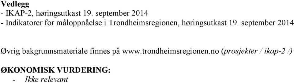 Trondheimsregionen, høringsutkast 19.