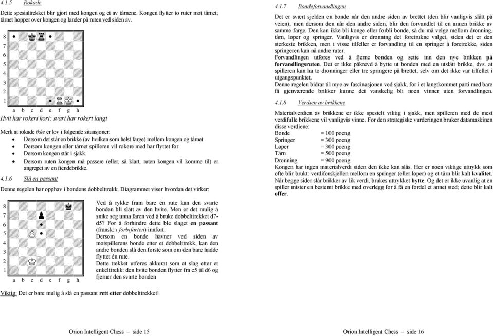 Brukerhåndbok. Orion Intelligent Chess - PDF Gratis nedlasting