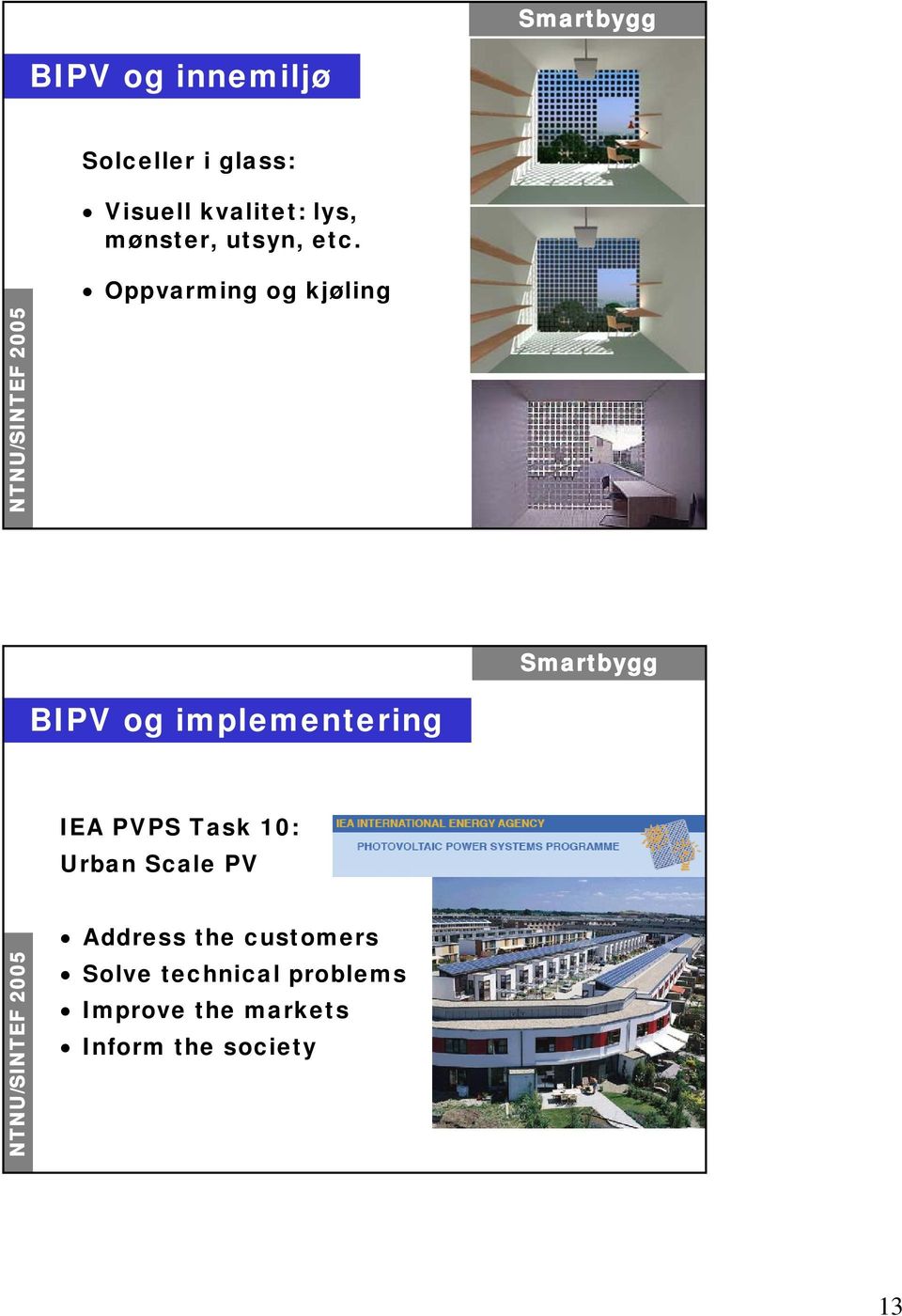 Oppvarming og kjøling BIPV og implementering IEA PVPS Task