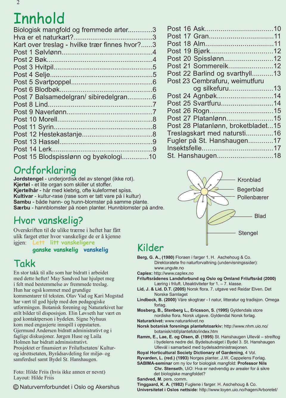 ..9 Post 15 Blodspisslønn og byøkologi...10 Ordforklaring Jordstengel - underjordisk del av stengel (ikke rot). Kjertel - et lite organ som skiller ut stoffer.