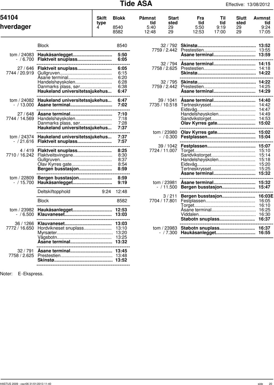 .. 6:47 tom / 24082 Haukeland universitetssjukehus... 6:47 - / 13.000 7:02 27 / 648 7:10 7744 / 14.569 Danmarks plass, sør... 7:18 7:28 Haukeland universitetssjukehus.