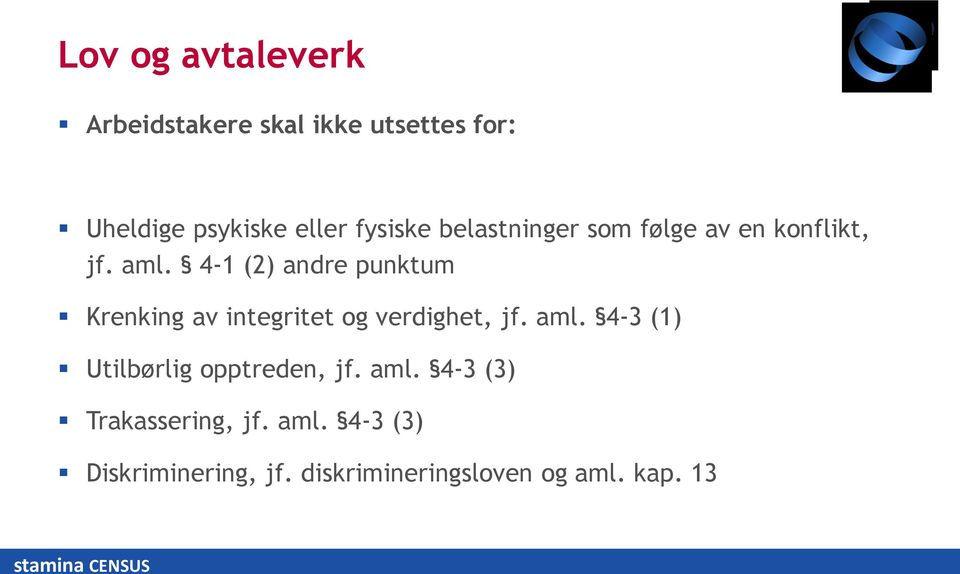 4-1 (2) andre punktum Krenking av integritet og verdighet, jf. aml.