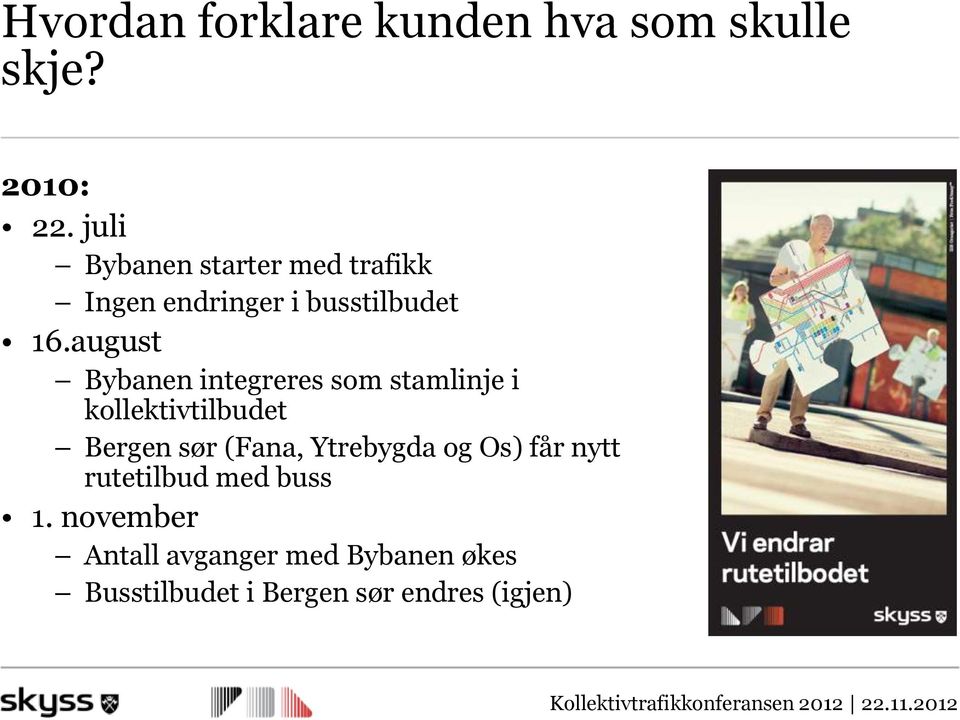 august Bybanen integreres som stamlinje i kollektivtilbudet Bergen sør (Fana,