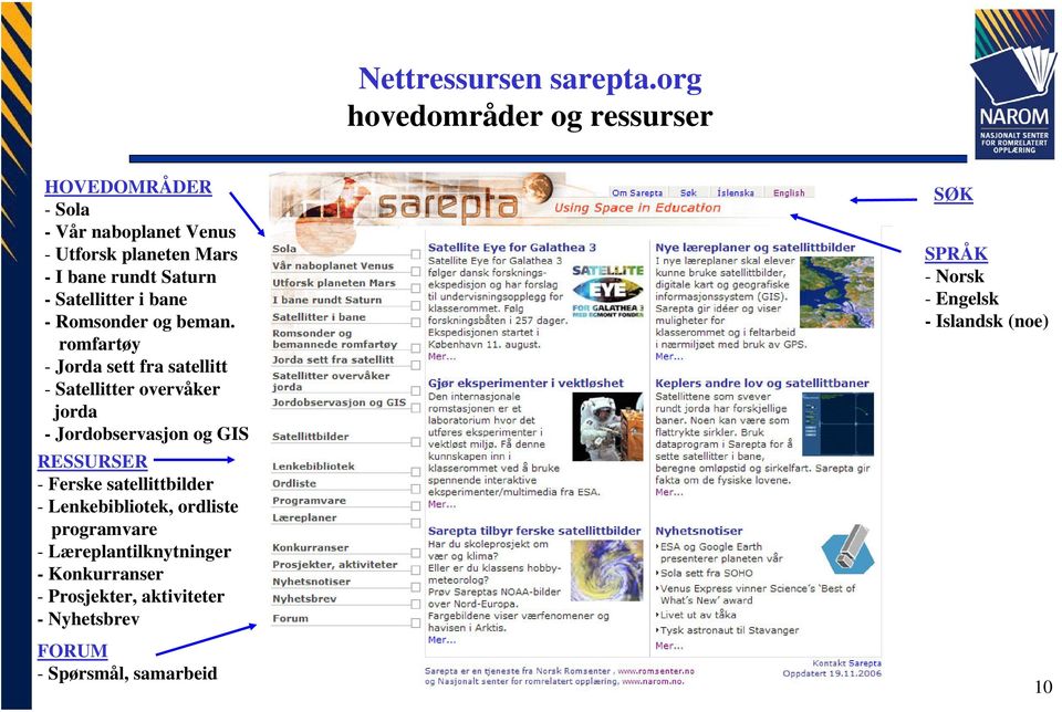 Satellitter i bane - Romsonder og beman.