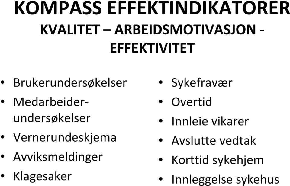 Vernerundeskjema Avviksmeldinger Klagesaker Sykefravær