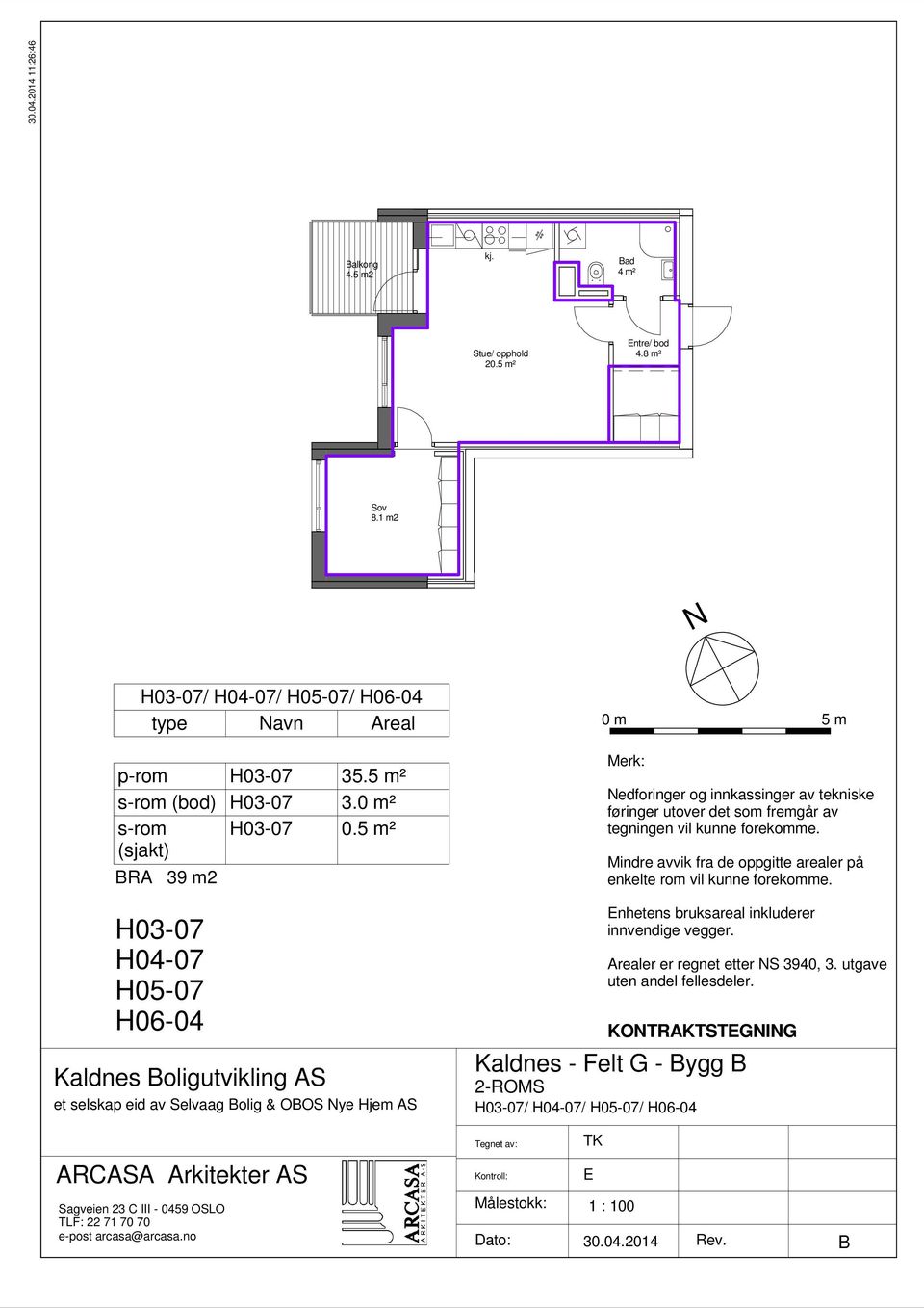 5 m² s-rom (bod) H03-07 3.0 m² s-rom H03-07 0.