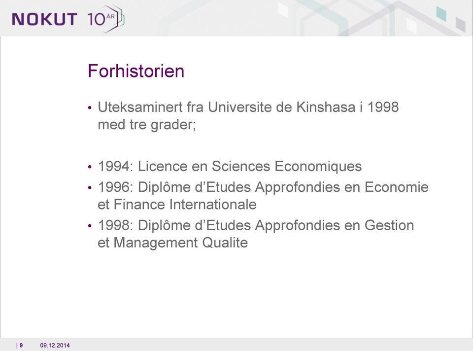 Etudes Approfondies en Economie et Finance Internationale 1998: