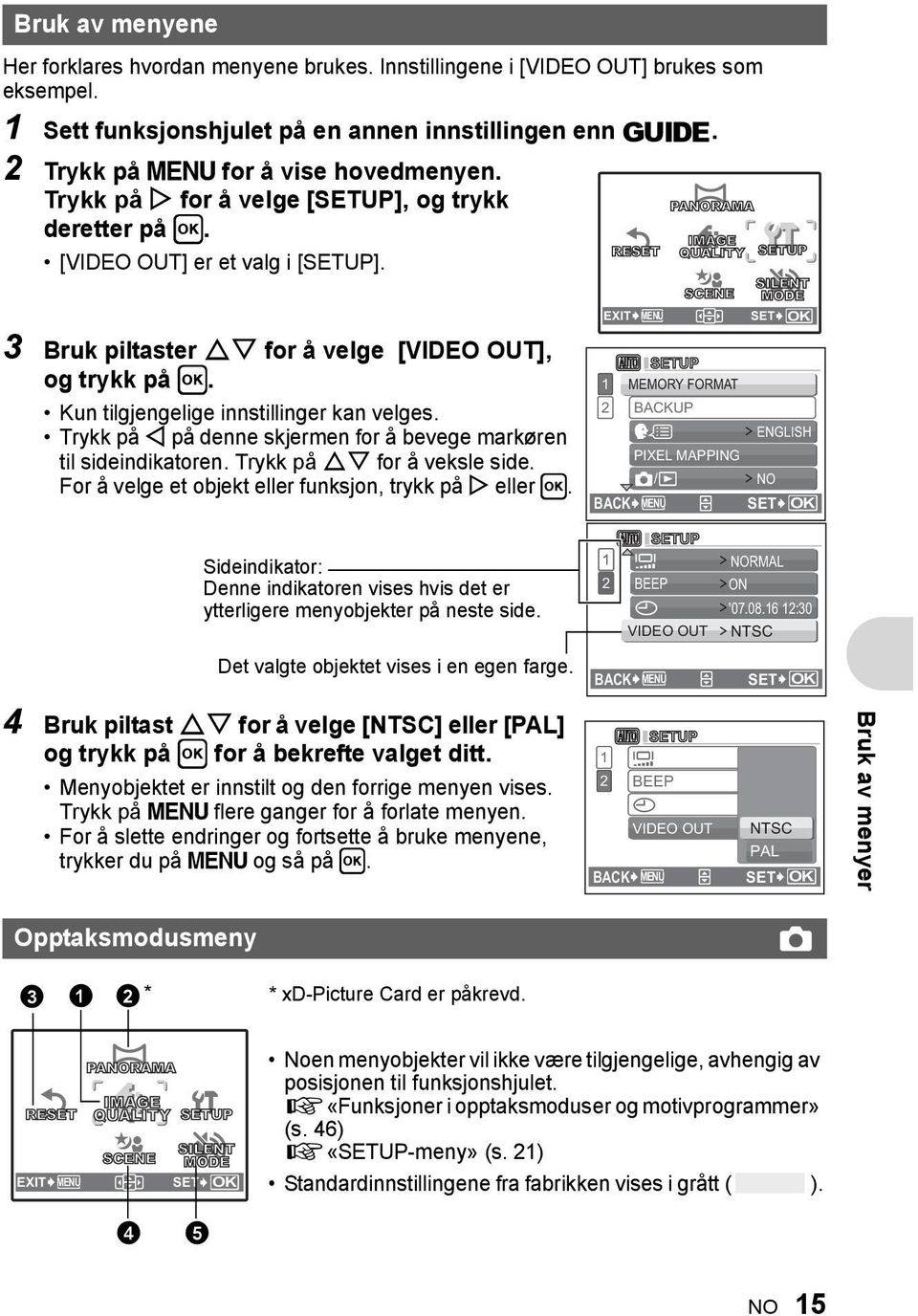 Trykk på X på denne skjermen for å bevege markøren til sideindikatoren. Trykk på ON for å veksle side. For å velge et objekt eller funksjon, trykk på Y eller H.