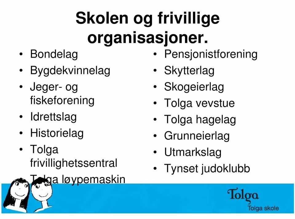 og frivillige organisasjoner.