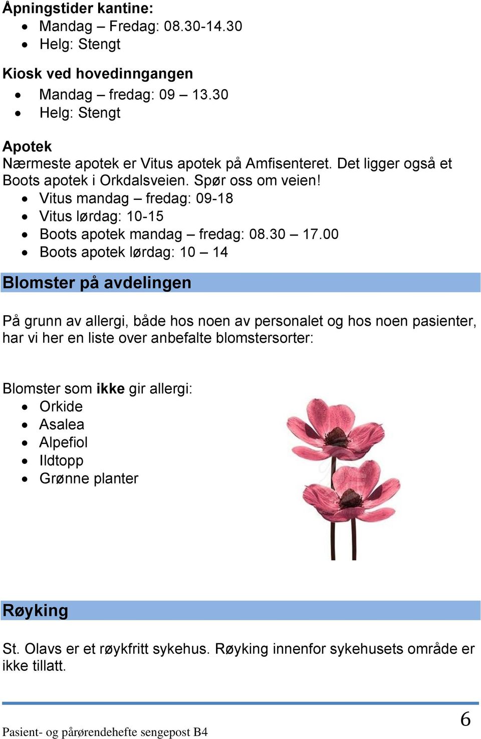 Informasjonshefte til pasienter og pårørende. Medisinsk avdeling, sengepost  B4, St. Olavs Hospital, avdeling Orkdal Sjukehus - PDF Free Download