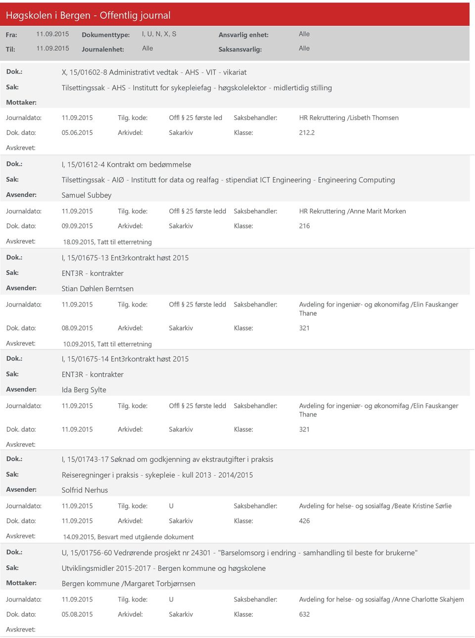 2 I, 15/01612-4 Kontrakt om bedømmelse Tilsettingssak - AIØ - Institutt for data og realfag - stipendiat ICT Engineering - Engineering Computing Samuel Subbey HR Rekruttering /Anne Marit Morken Dok.