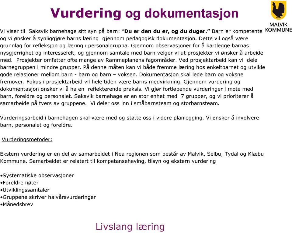 Gjennom observasjoner for å kartlegge barnas nysgjerrighet og interessefelt, og gjennom samtale med barn velger vi ut prosjekter vi ønsker å arbeide med.