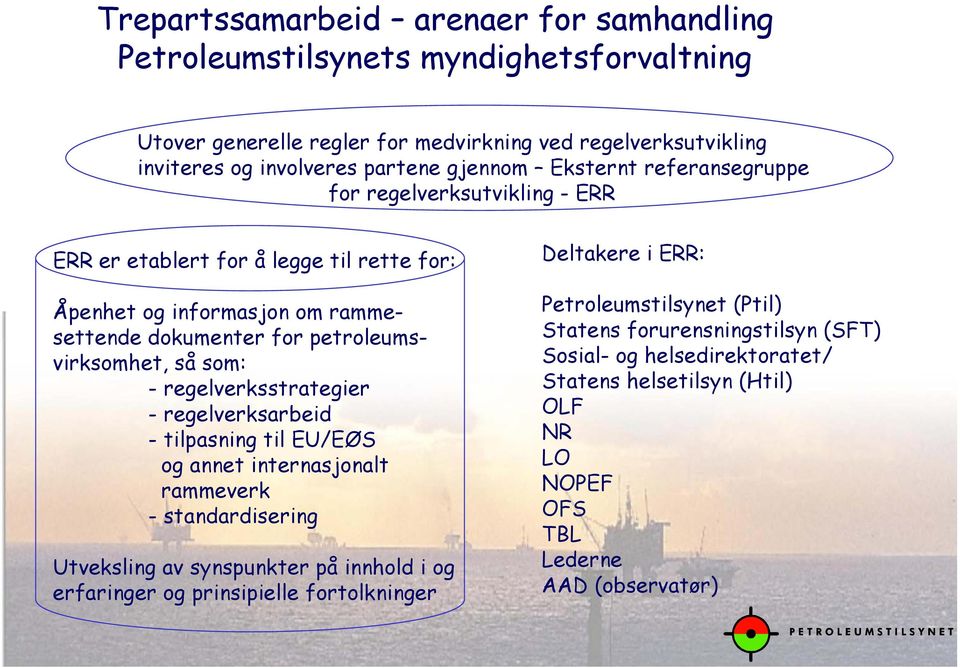 regelverksstrategier - regelverksarbeid - tilpasning til EU/EØS og annet internasjonalt rammeverk -standardisering Utveksling av synspunkter på innhold i og erfaringer og prinsipielle