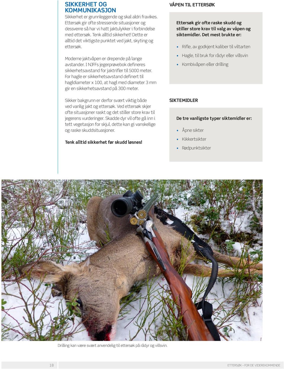 I NJFFs jegerprøvebok defineres sikkerhetsavstand for jaktrifler til 5000 meter.