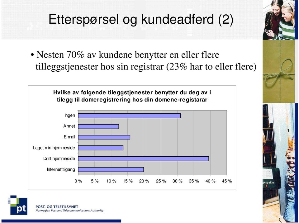 tileggstjenester benytter du deg av i tilegg til domeregistrering hos din domene-registarar