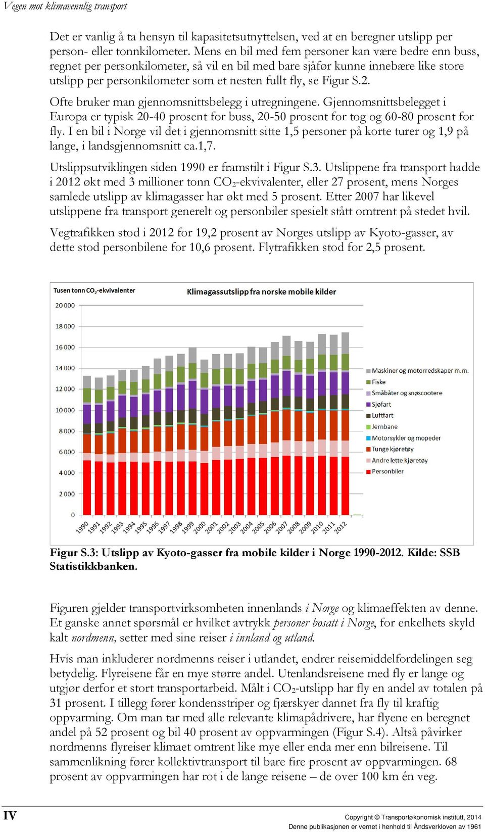 S.2. Ofte bruker man gjennomsnittsbelegg i utregningene. Gjennomsnittsbelegget i Europa er typisk 20-40 prosent for buss, 20-50 prosent for tog og 60-80 prosent for fly.