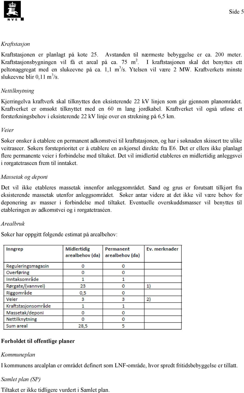 Nettilknytning Kjerringelva kraftverk skal tilknyttes den eksisterende 22 kv linjen som går gjennom planområdet. Kraftverket er omsøkt tilknyttet med en 60 m lang jordkabel.