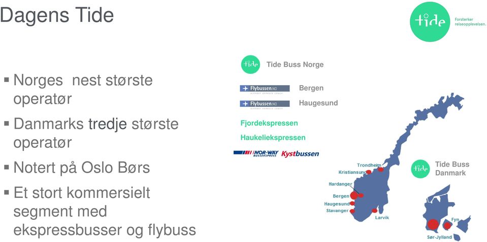 segment med ekspressbusser og flybuss Tide Buss Norge