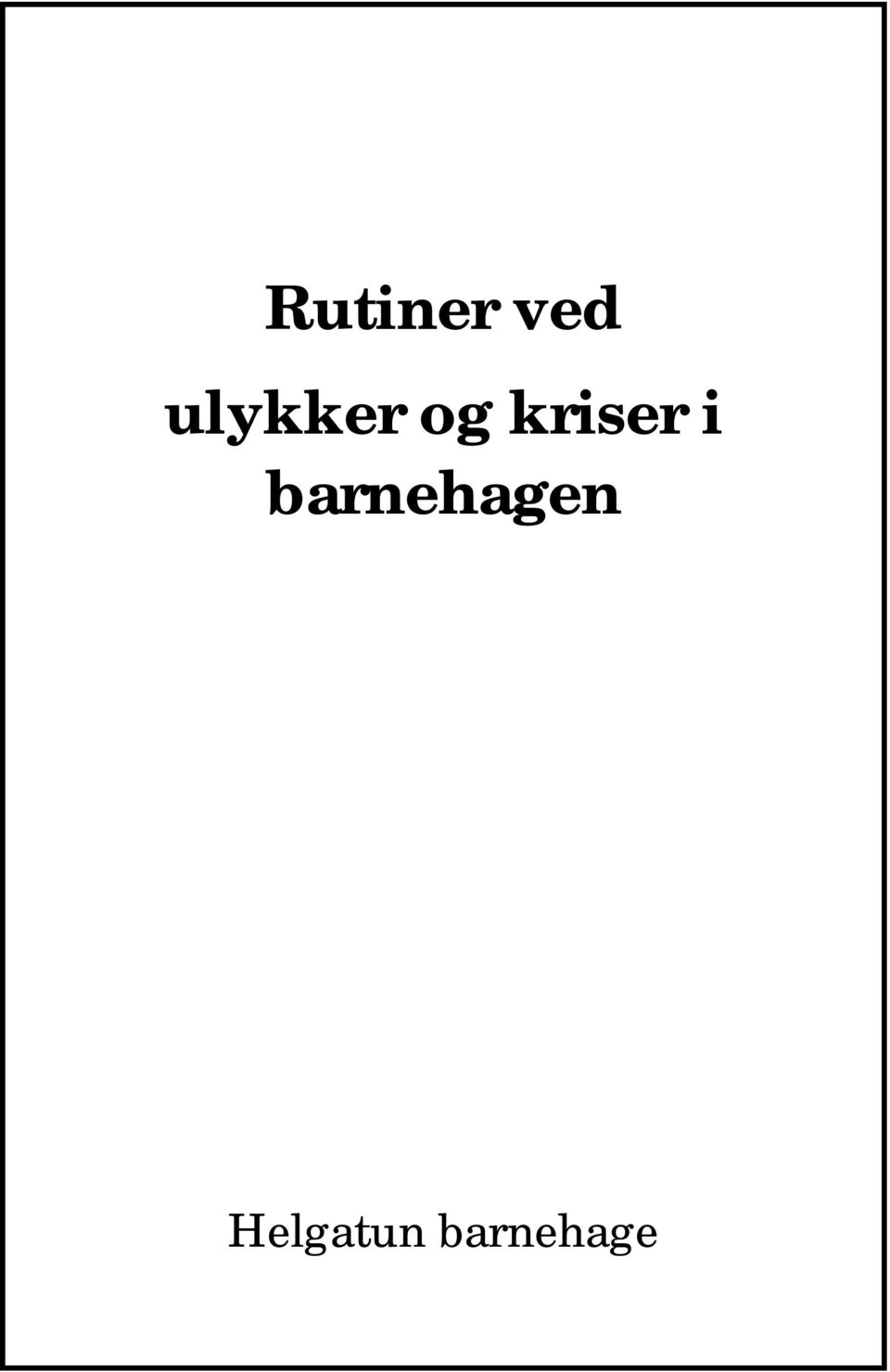 kriser i