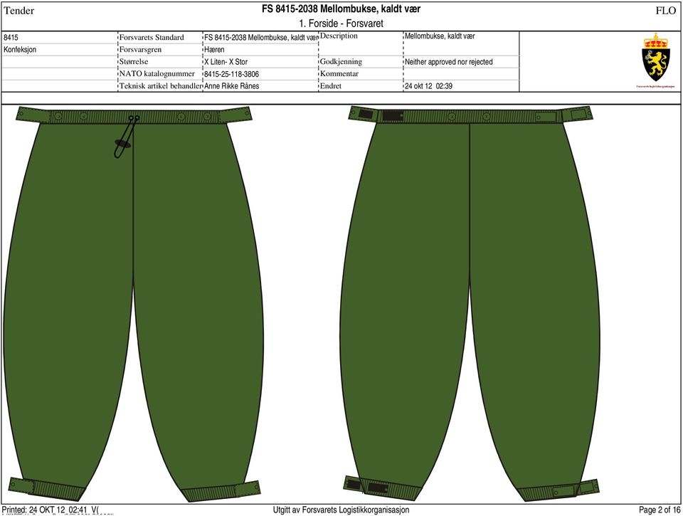 FS Mellombukse, kaldt vær Description. 1. Forside - Forsvaret - PDF Free  Download