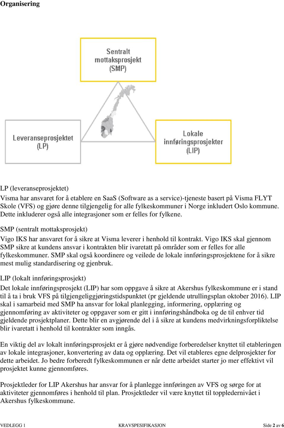 SMP (sentralt mottaksprosjekt) Vigo IKS har ansvaret for å sikre at Visma leverer i henhold til kontrakt.