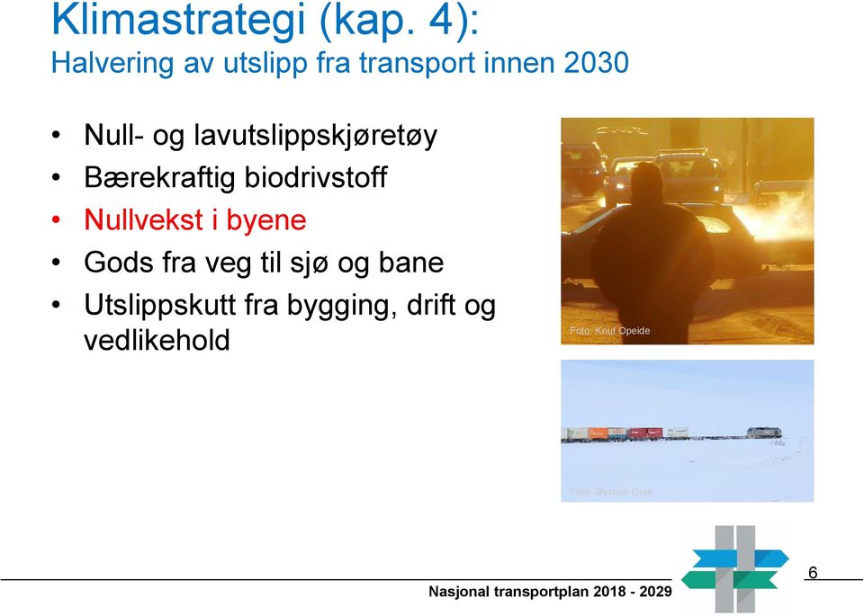 lavutslippskjøretøy Bærekraftig biodrivstoff Nullvekst i byene Gods fra