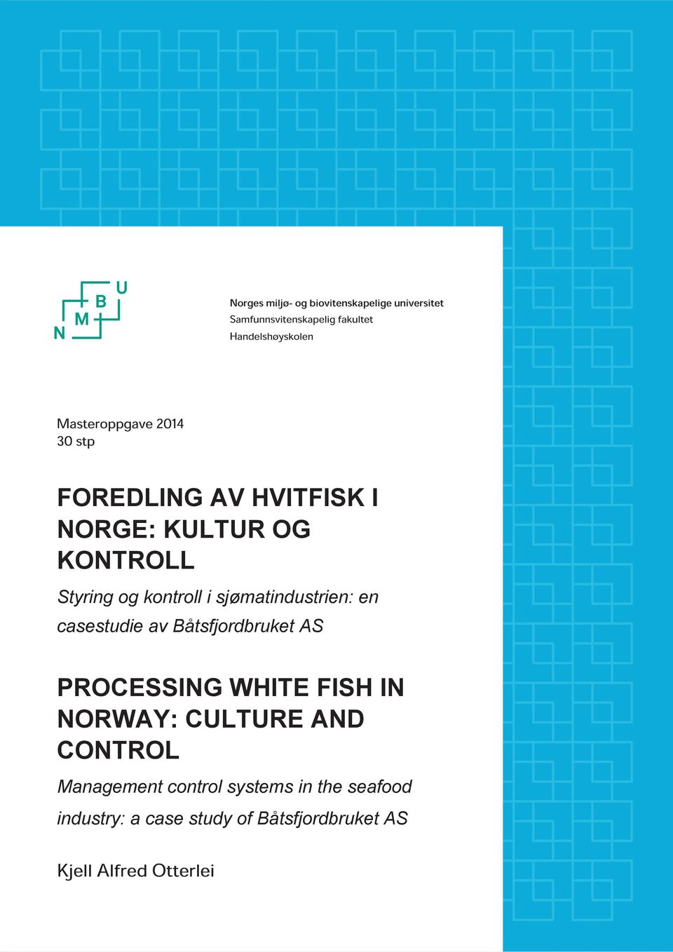 sjømatindustrien: en casestudie av Båtsfjordbruket AS PROCESSING WHITE FISH IN NORWAY: CULTURE AND