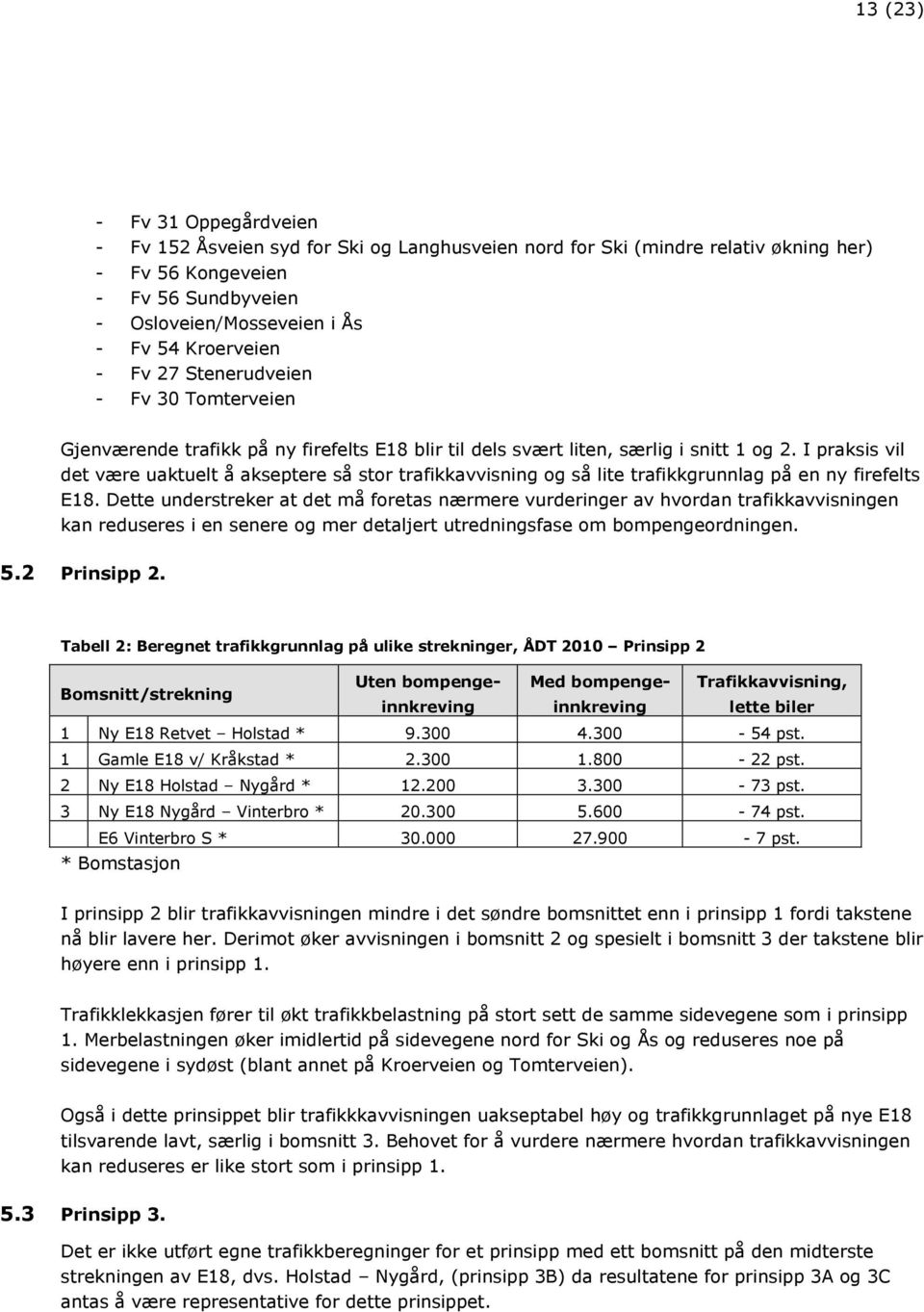 I praksis vil det være uaktuelt å akseptere så stor trafikkavvisning og så lite trafikkgrunnlag på en ny firefelts E18.