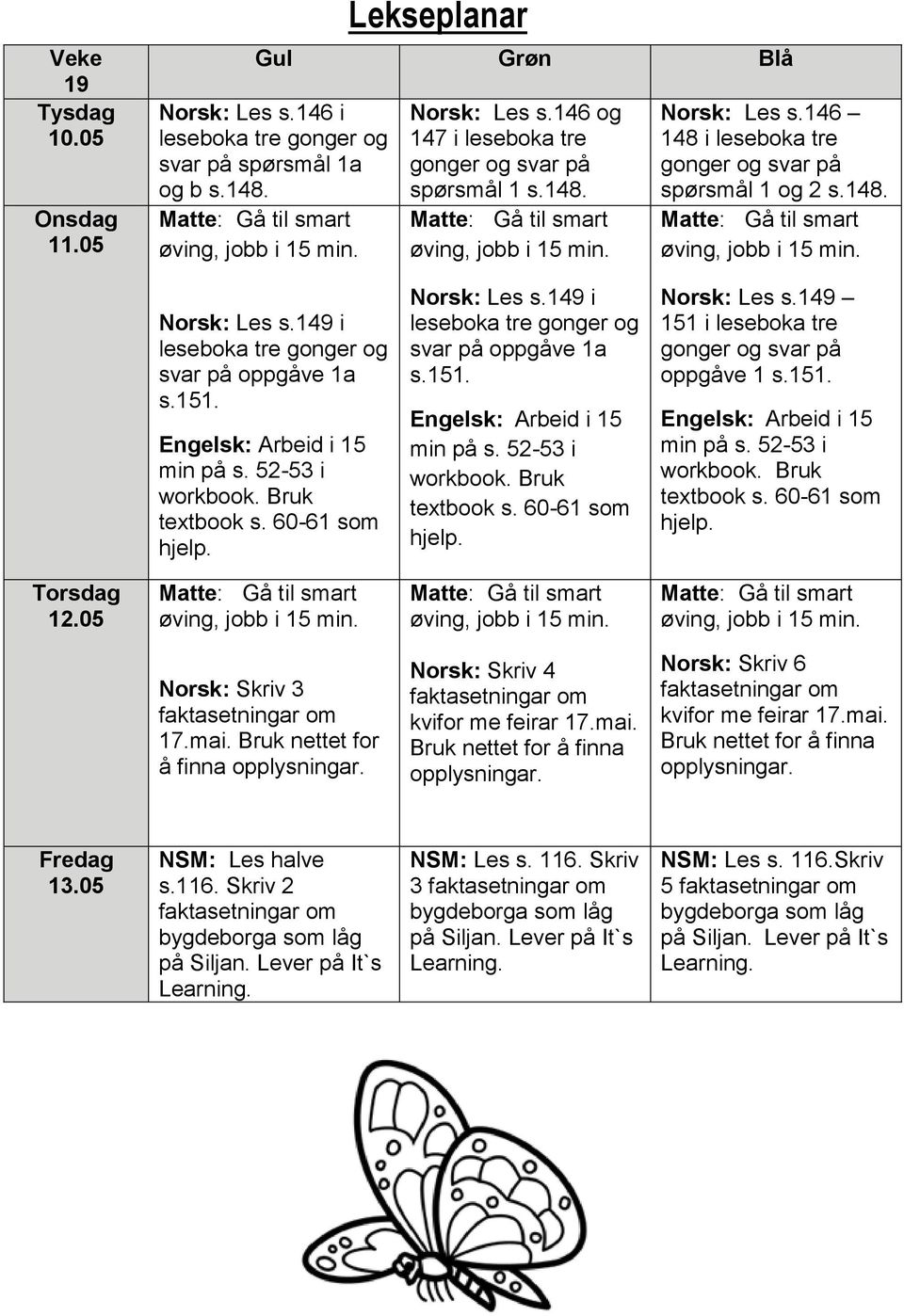 05 Norsk: Skriv 3 17.mai. Bruk nettet for å finna opplysningar. Norsk: Skriv 4 kvifor me feirar 17.mai. Bruk nettet for å finna opplysningar. Norsk: Skriv 6 kvifor me feirar 17.